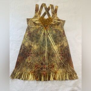 Live And Let Live Size Petite XL A-Line Boho Paisley Sequin Heart Casual Dress